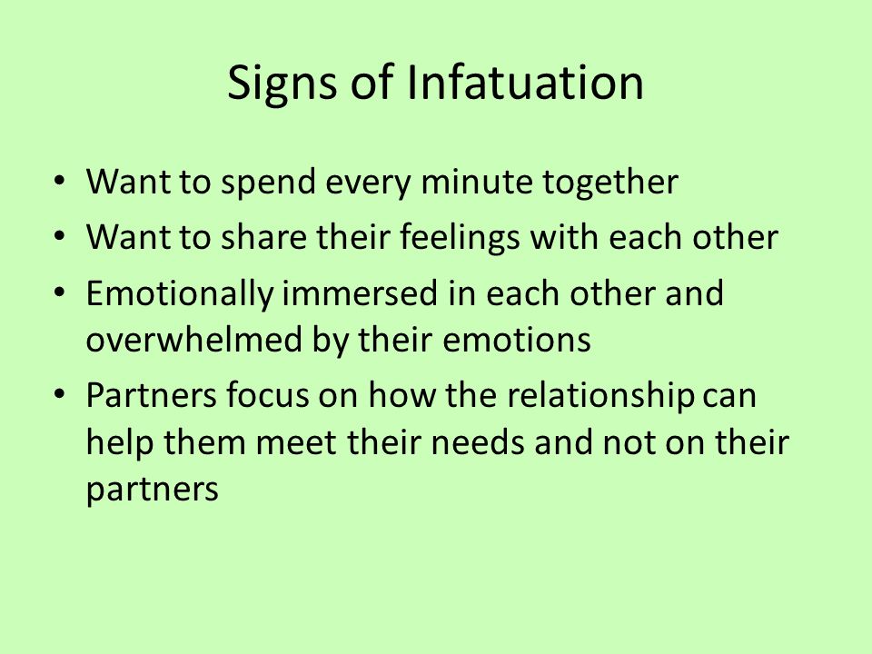 Infatuation signs